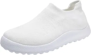 Women's Walking Shoes Cushion Comfortable Breeze Shoes Tennis Shoes Womens Boots Casual Work Shoes Platform Sneakers Slip On Tennis Shoe White Loafers