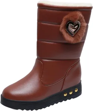 Women's Water Proof Winter Boots Snow Boots Plush Warm Thick Bottom Boots Cold Proof Insulated Mid Calf Boots