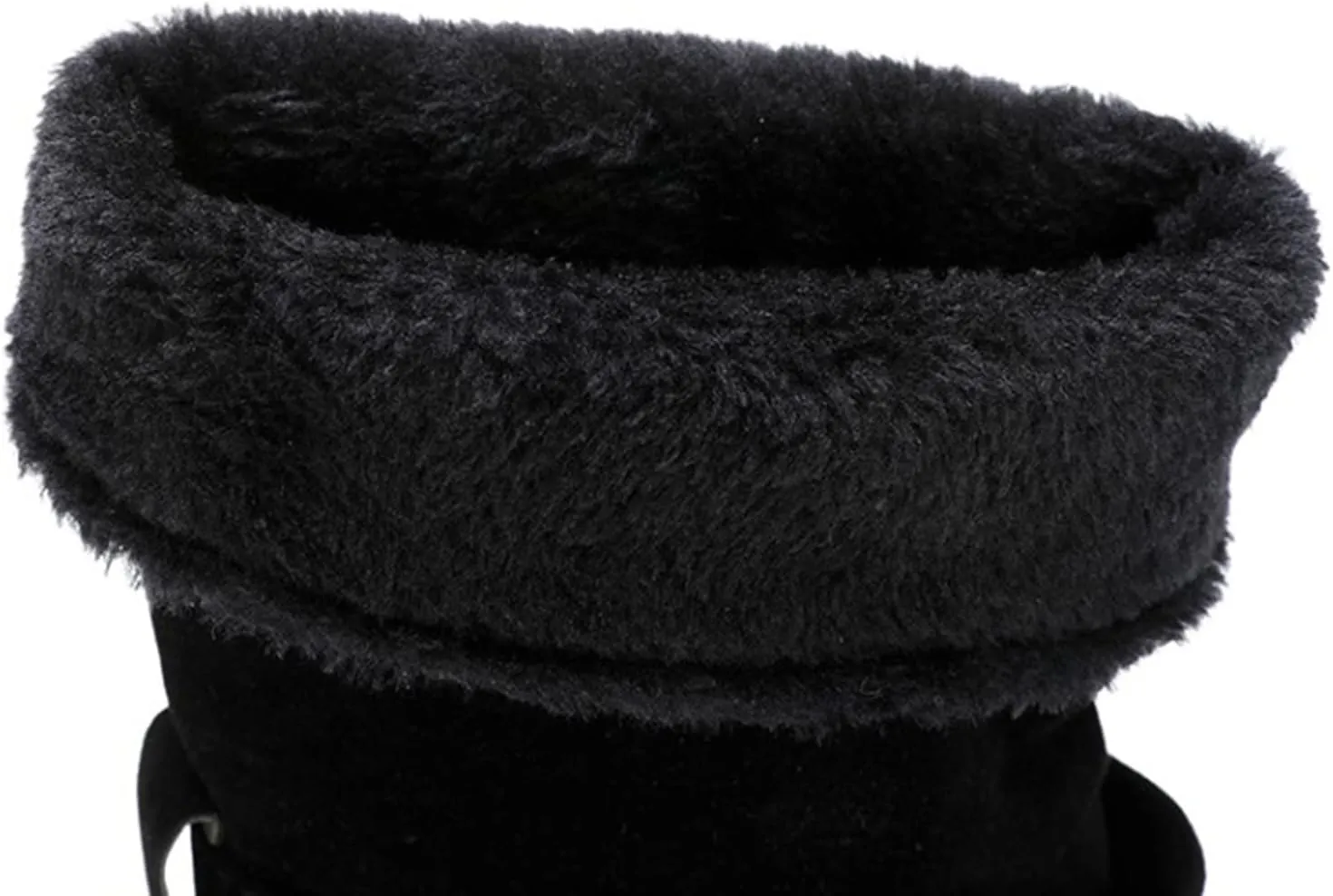 Women's Wedge Boots Round Toe Belt Mid Calf Boots Fashion Insulated Snow Boots Plus Velvet Warm Winter Snow Boots