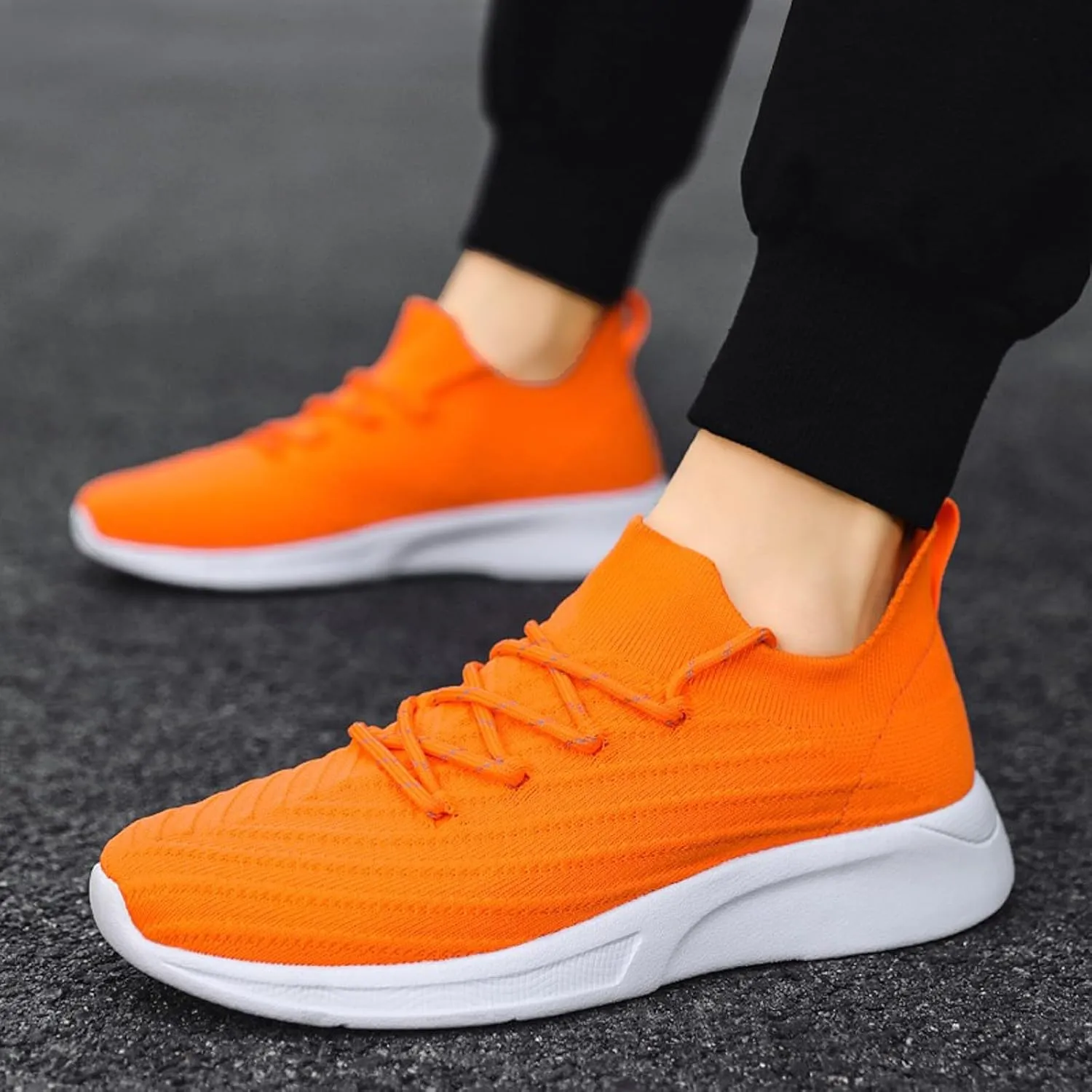 Workout Athletic Sport Shoes for Men Breathable Casual Comfortable Walking Sneaker Casual Elderly Lace Up Shoes