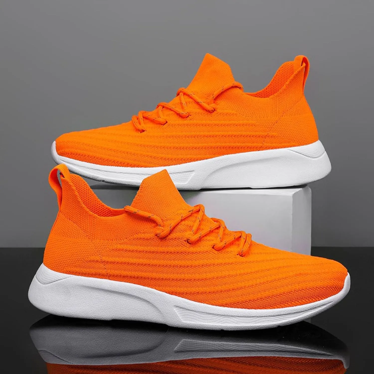 Workout Athletic Sport Shoes for Men Breathable Casual Comfortable Walking Sneaker Casual Elderly Lace Up Shoes