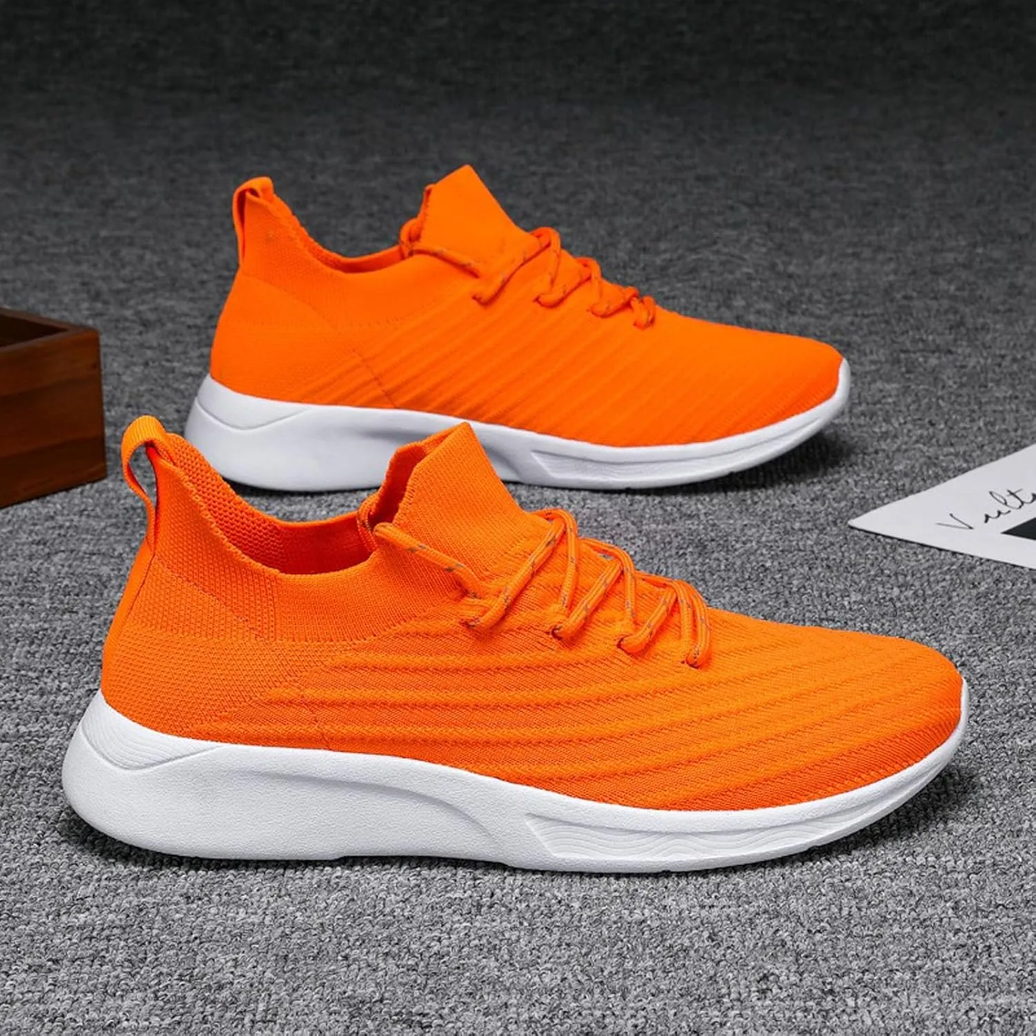 Workout Athletic Sport Shoes for Men Breathable Casual Comfortable Walking Sneaker Casual Elderly Lace Up Shoes
