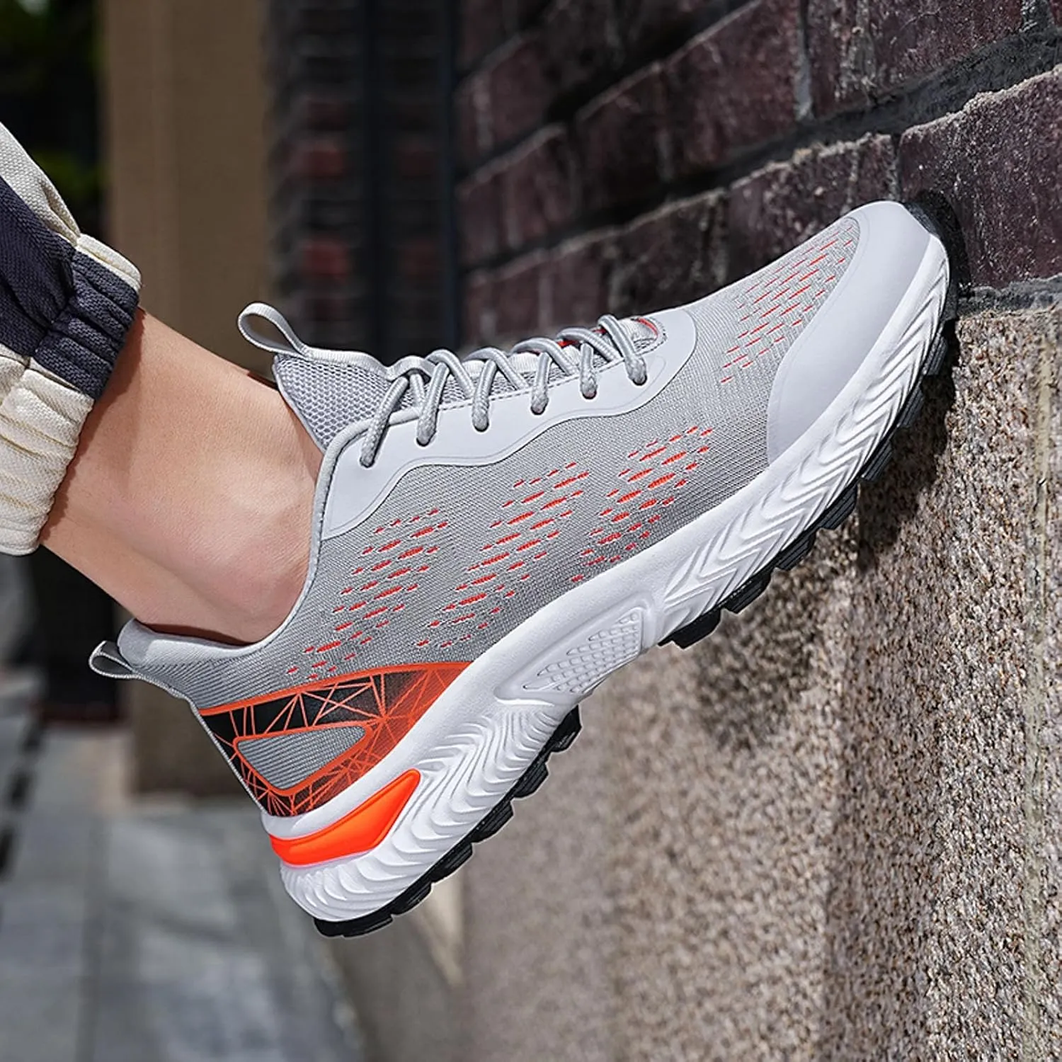 Workout Athletic Sport Shoes for Men Lightweight Sport Gym Jogging Walking Sneaker Elastic Fly Woven Mesh Shoes