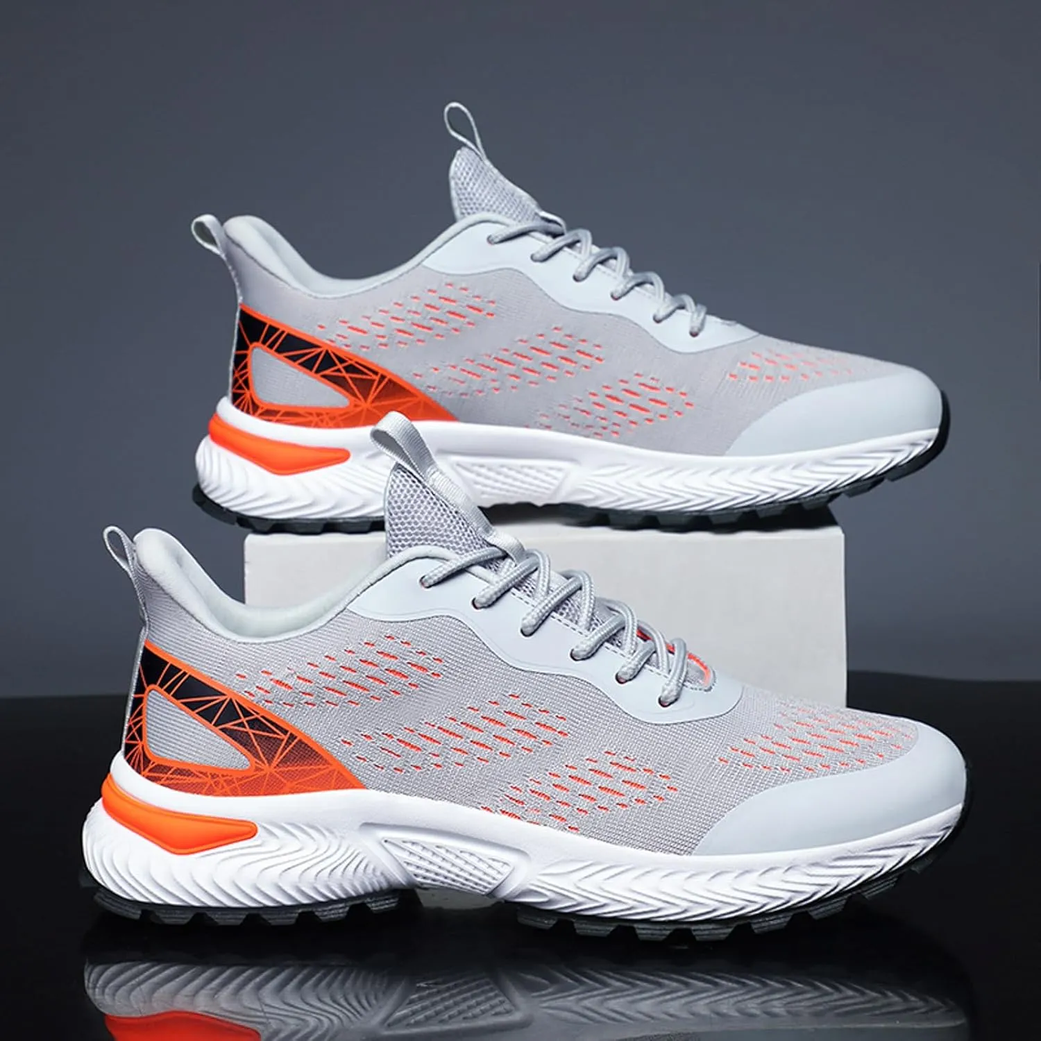 Workout Athletic Sport Shoes for Men Lightweight Sport Gym Jogging Walking Sneaker Elastic Fly Woven Mesh Shoes