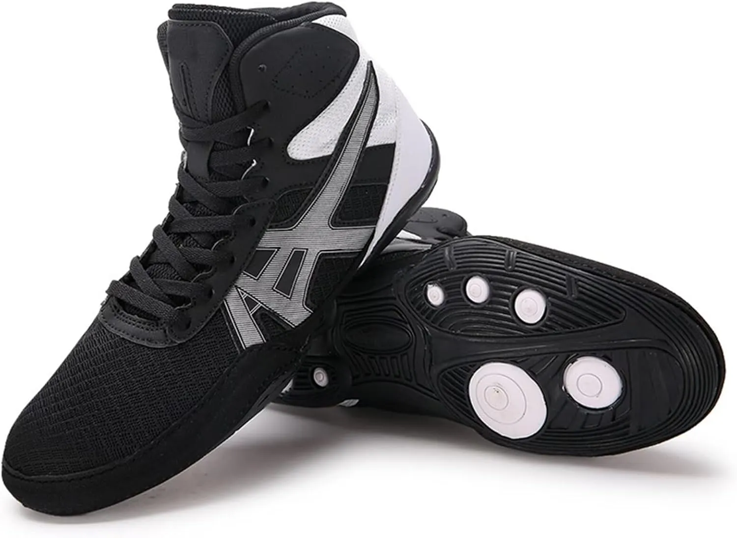 Wrestling Boxing Shoes for Men Pro Fighting Boots and Training Workout Shoes High Top Gym Shoes Breathable Weightlifting Shoes Fitness Shoes