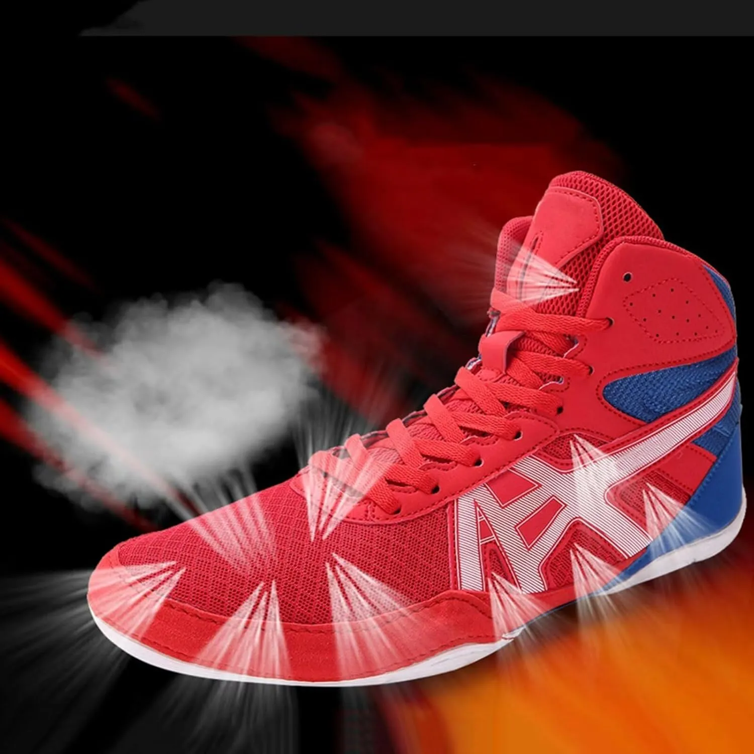 Wrestling Boxing Shoes for Men Pro Fighting Boots and Training Workout Shoes High Top Gym Shoes Breathable Weightlifting Shoes Fitness Shoes