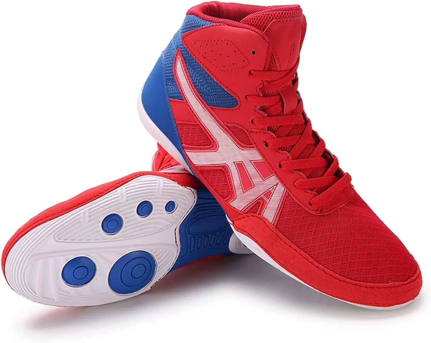 Wrestling Boxing Shoes for Men Pro Fighting Boots and Training Workout Shoes High Top Gym Shoes Breathable Weightlifting Shoes Fitness Shoes